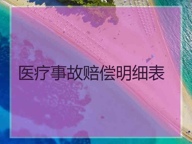 医疗事故赔偿明细表