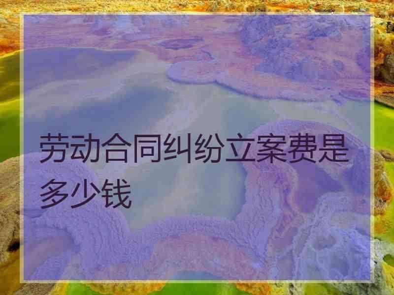 劳动合同纠纷立案费是多少钱