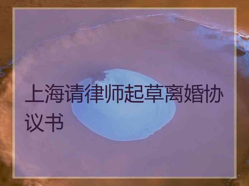 上海请律师起草离婚协议书