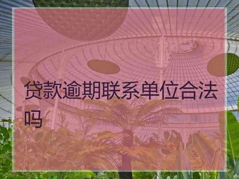 贷款逾期联系单位合法吗