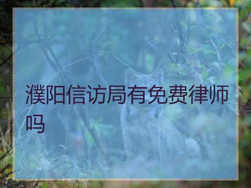 濮阳信访局有免费律师吗