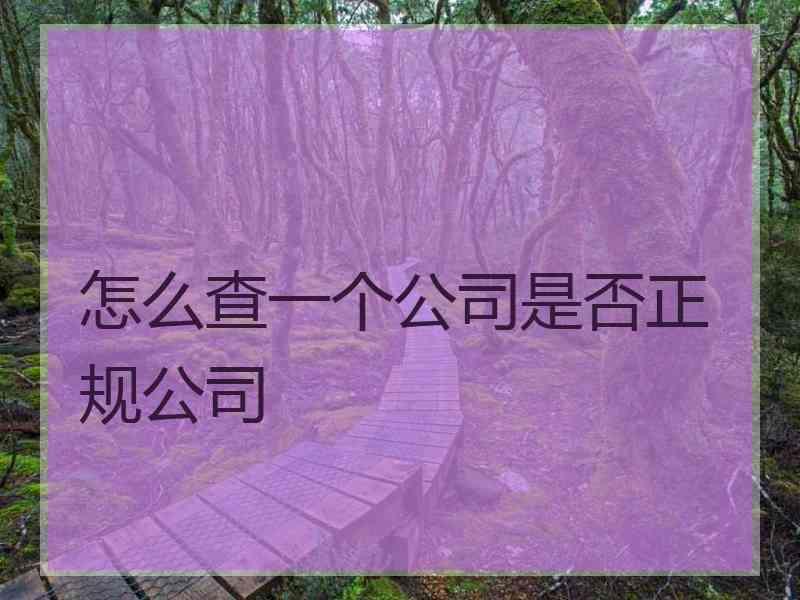 怎么查一个公司是否正规公司