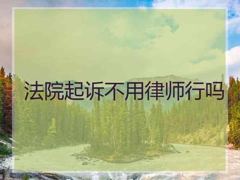 法院起诉不用律师行吗