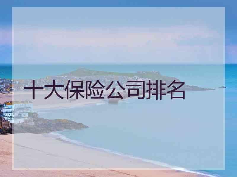 十大保险公司排名