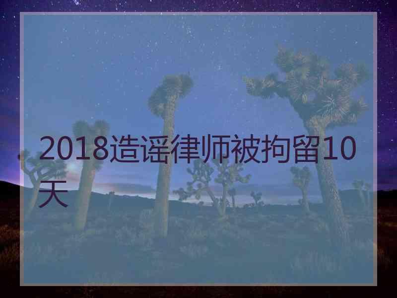 2018造谣律师被拘留10天