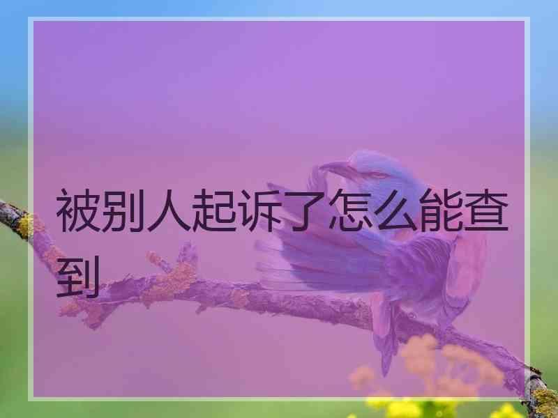 被别人起诉了怎么能查到