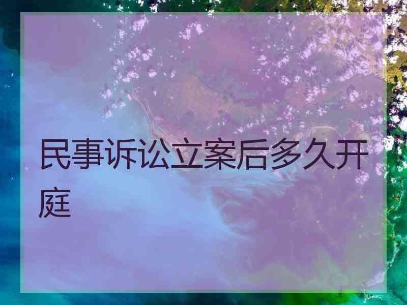 民事诉讼立案后多久开庭