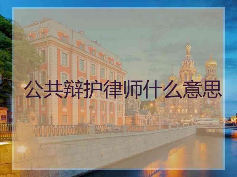 公共辩护律师什么意思