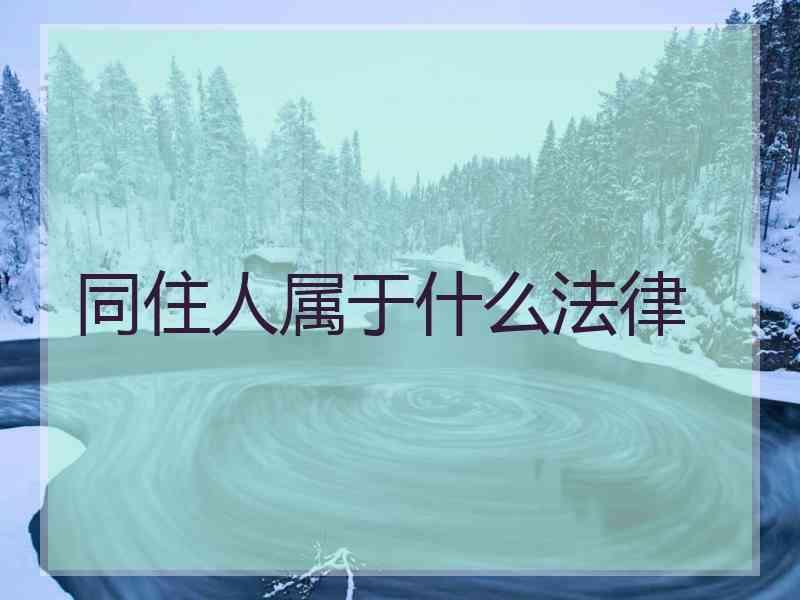 同住人属于什么法律