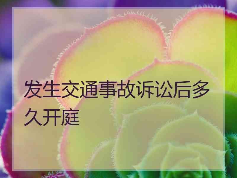 发生交通事故诉讼后多久开庭