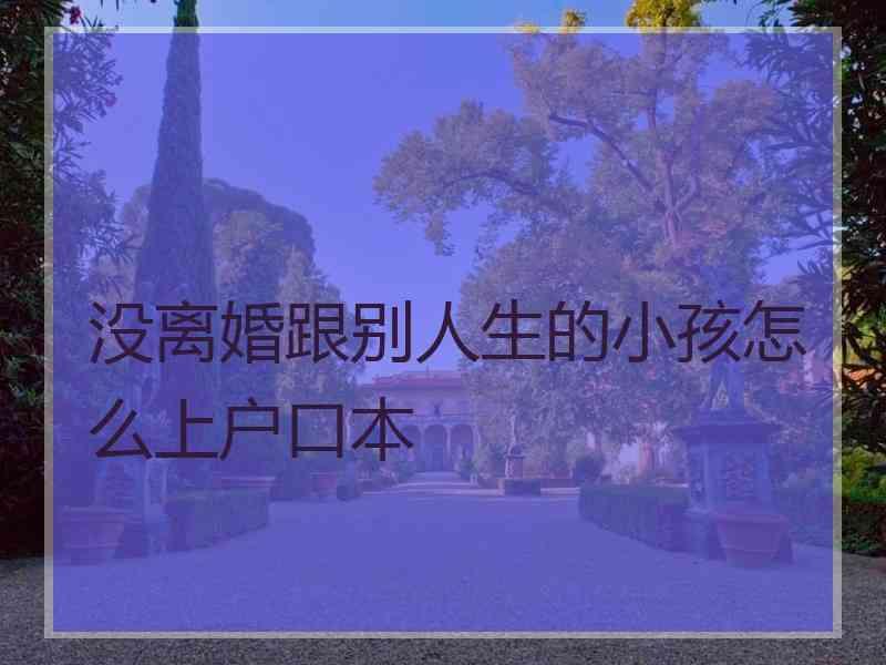 没离婚跟别人生的小孩怎么上户口本