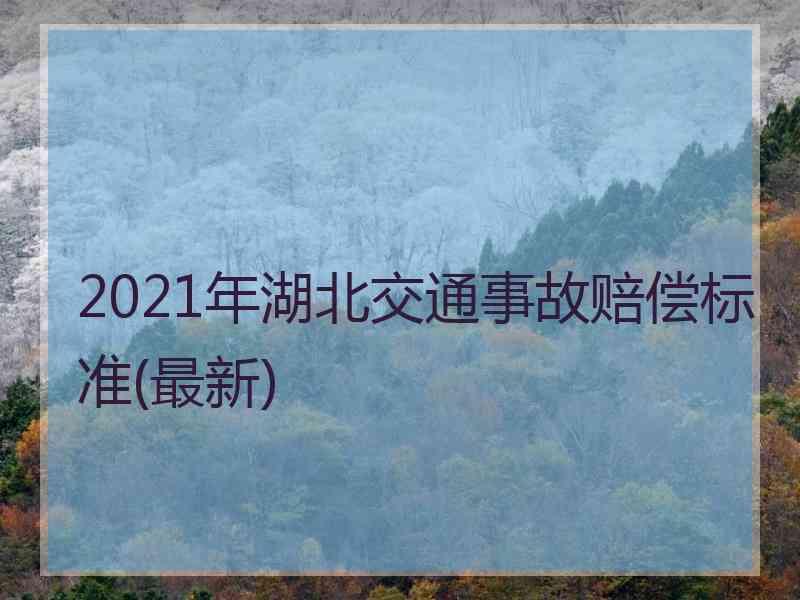 2021年湖北交通事故赔偿标准(最新)