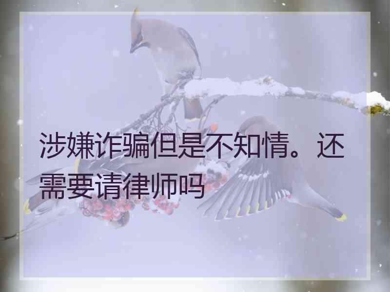 涉嫌诈骗但是不知情。还需要请律师吗