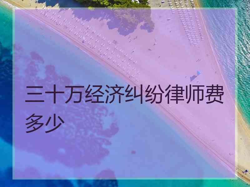 三十万经济纠纷律师费多少