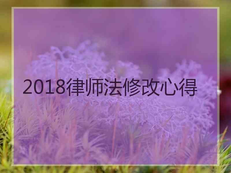 2018律师法修改心得