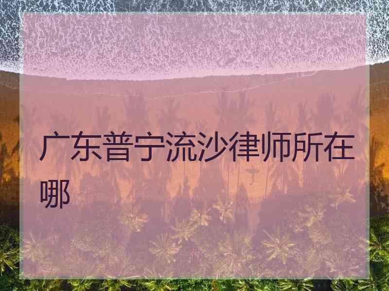 广东普宁流沙律师所在哪