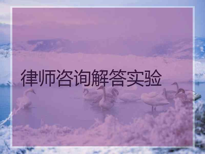 律师咨询解答实验