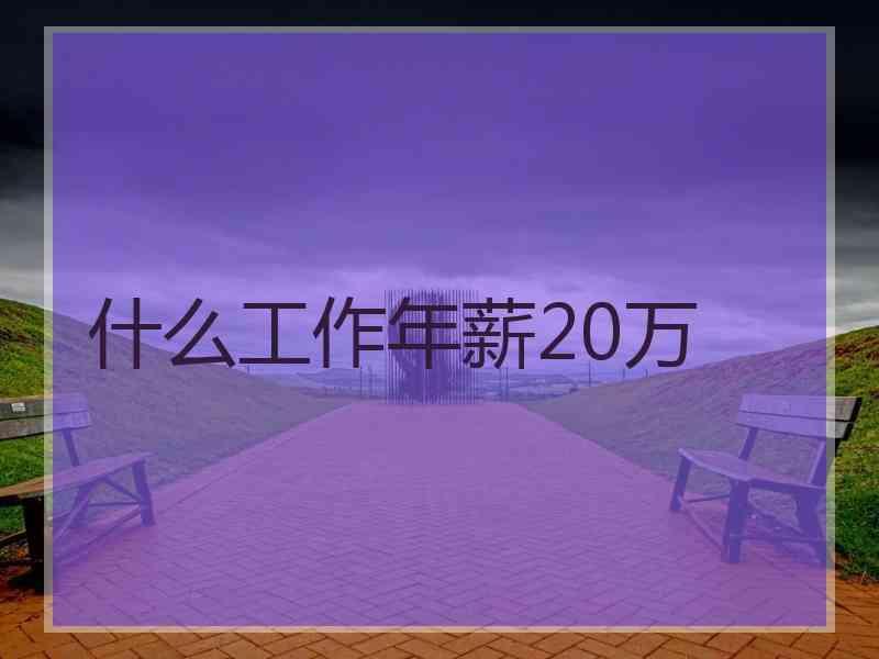什么工作年薪20万