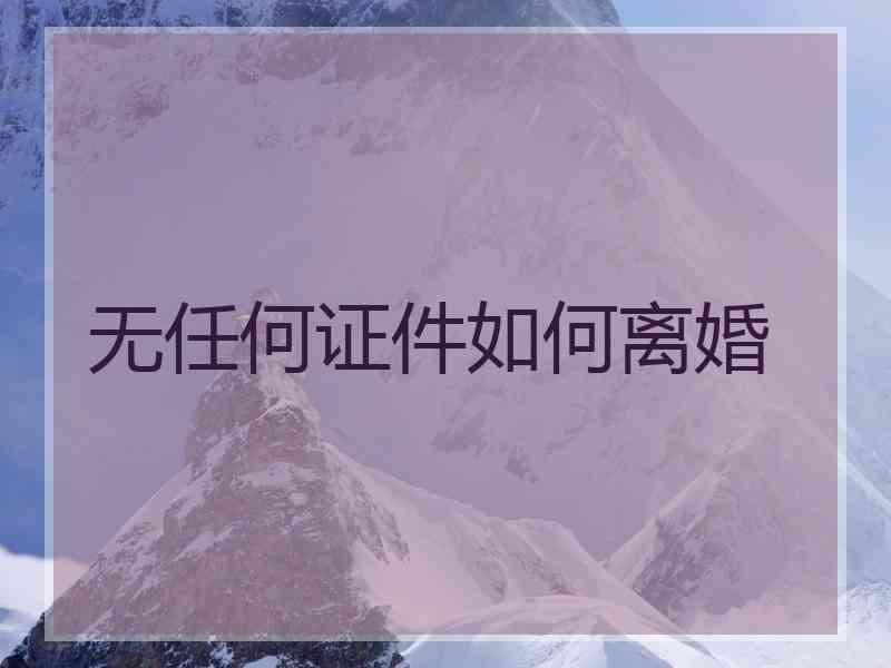 无任何证件如何离婚