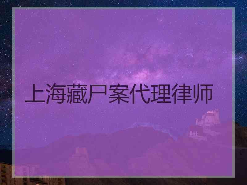 上海藏尸案代理律师