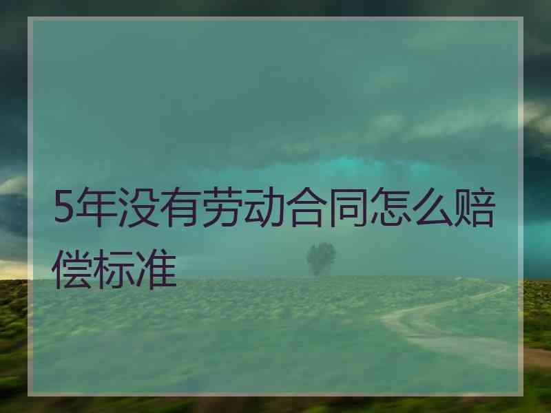 5年没有劳动合同怎么赔偿标准