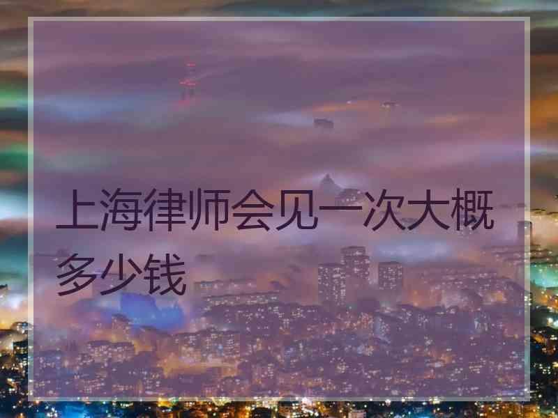 上海律师会见一次大概多少钱