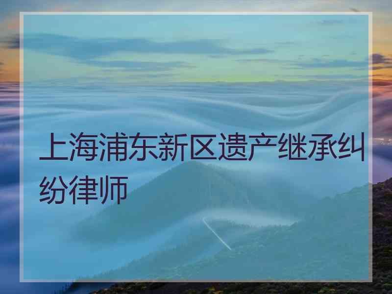 上海浦东新区遗产继承纠纷律师