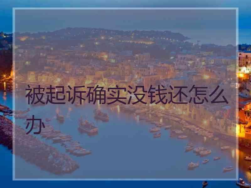 被起诉确实没钱还怎么办
