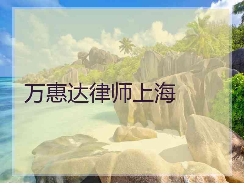 万惠达律师上海