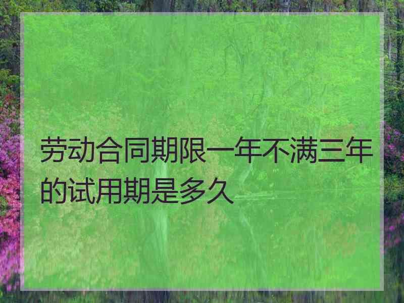 劳动合同期限一年不满三年的试用期是多久