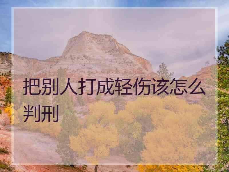 把别人打成轻伤该怎么判刑