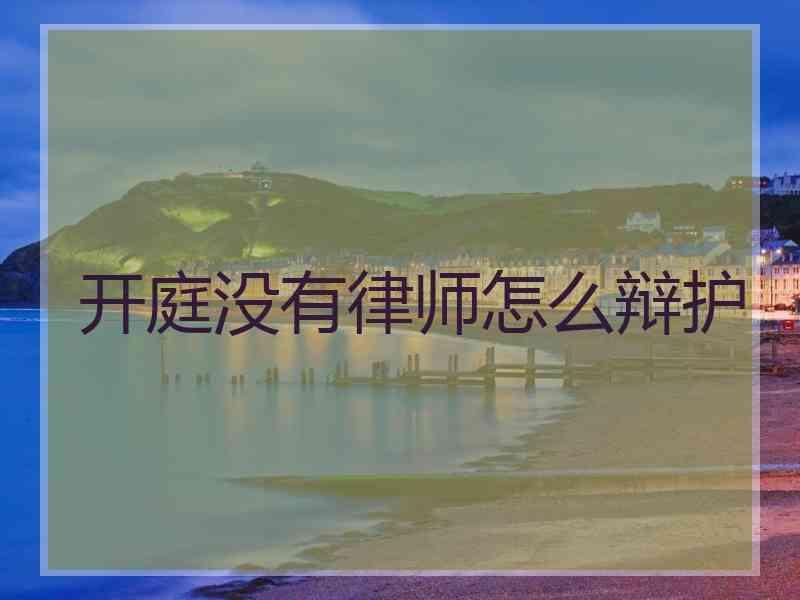 开庭没有律师怎么辩护