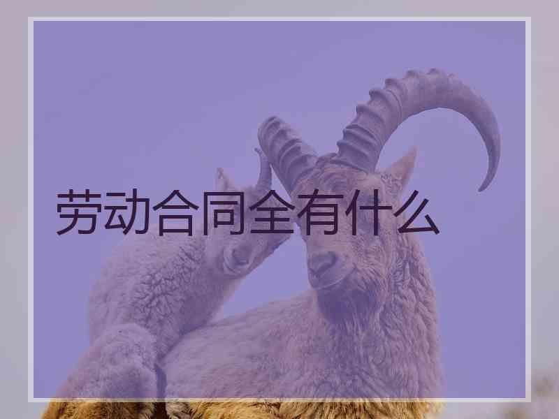劳动合同全有什么