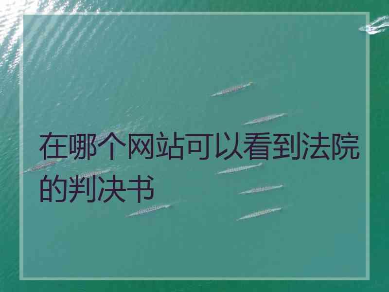 在哪个网站可以看到法院的判决书