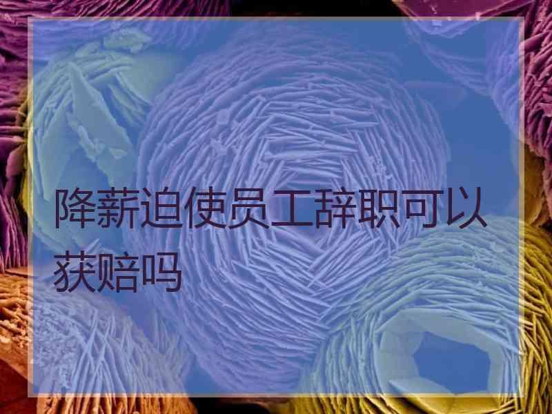 降薪迫使员工辞职可以获赔吗