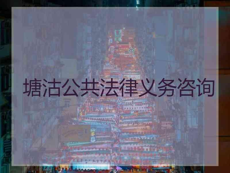 塘沽公共法律义务咨询