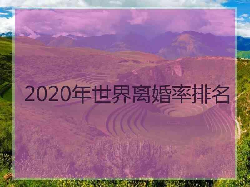 2020年世界离婚率排名