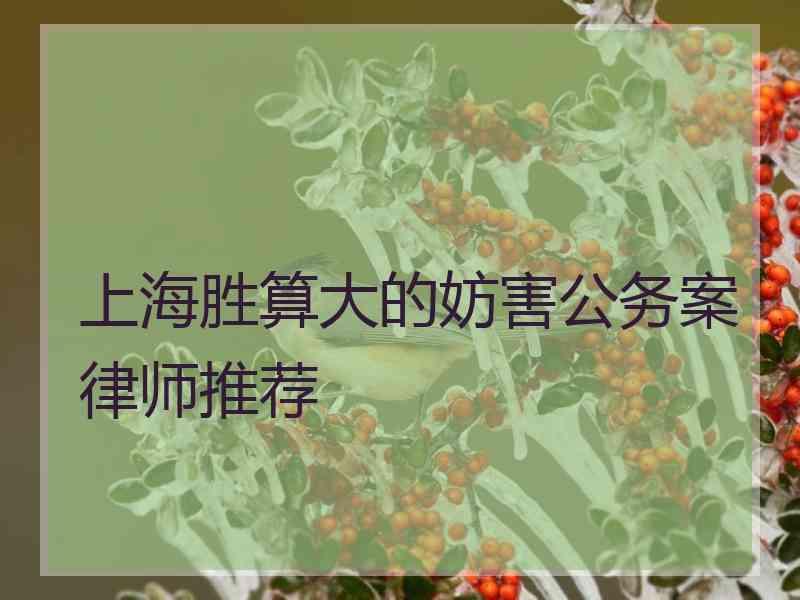 上海胜算大的妨害公务案律师推荐