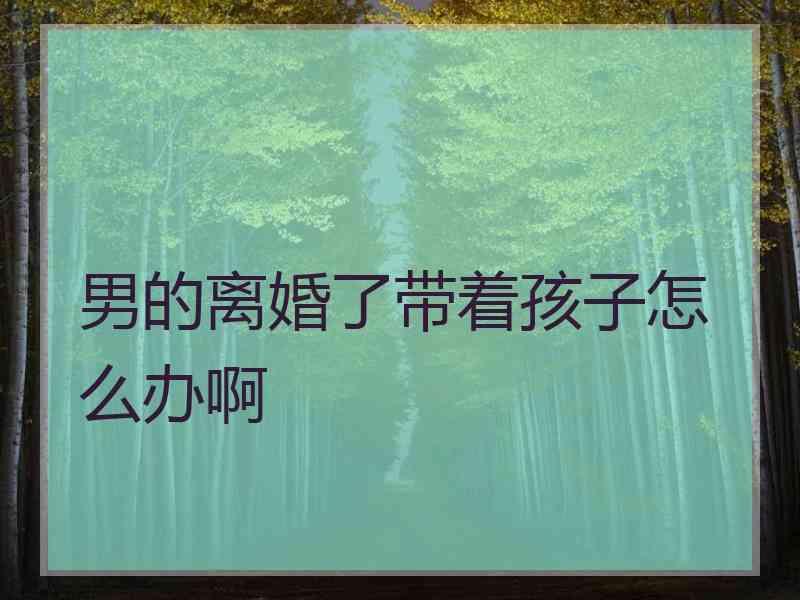 男的离婚了带着孩子怎么办啊