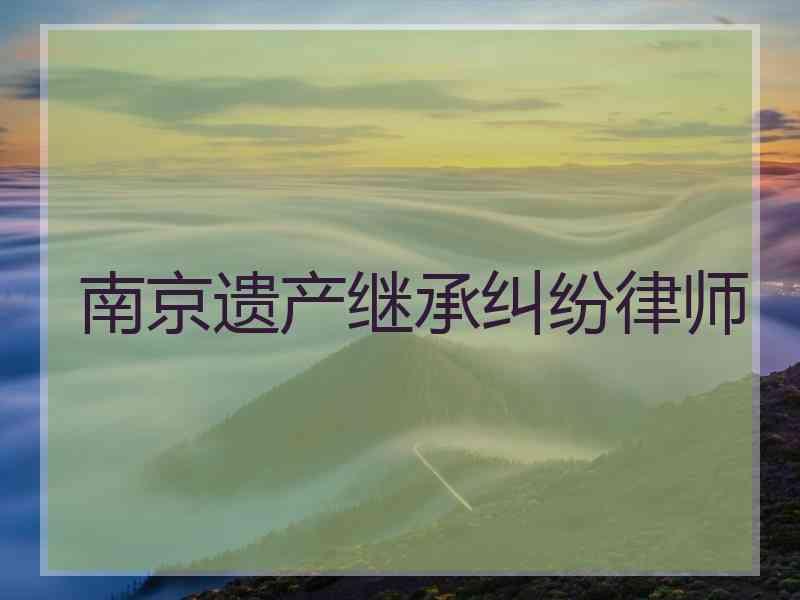 南京遗产继承纠纷律师