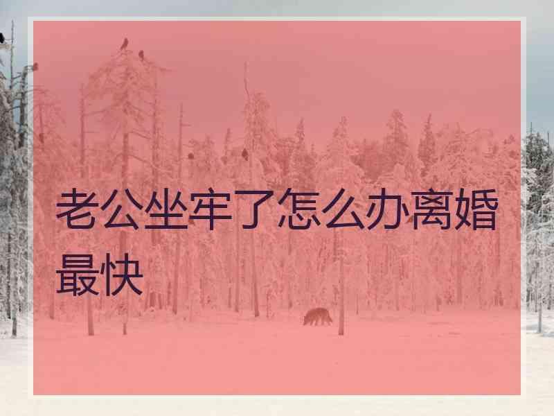 老公坐牢了怎么办离婚最快