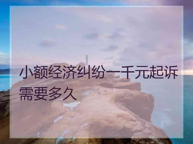 小额经济纠纷一千元起诉需要多久