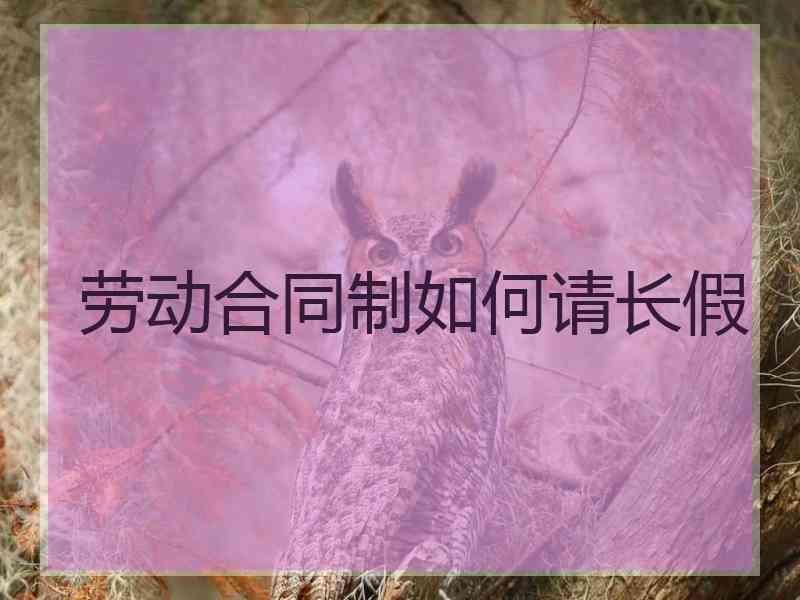 劳动合同制如何请长假