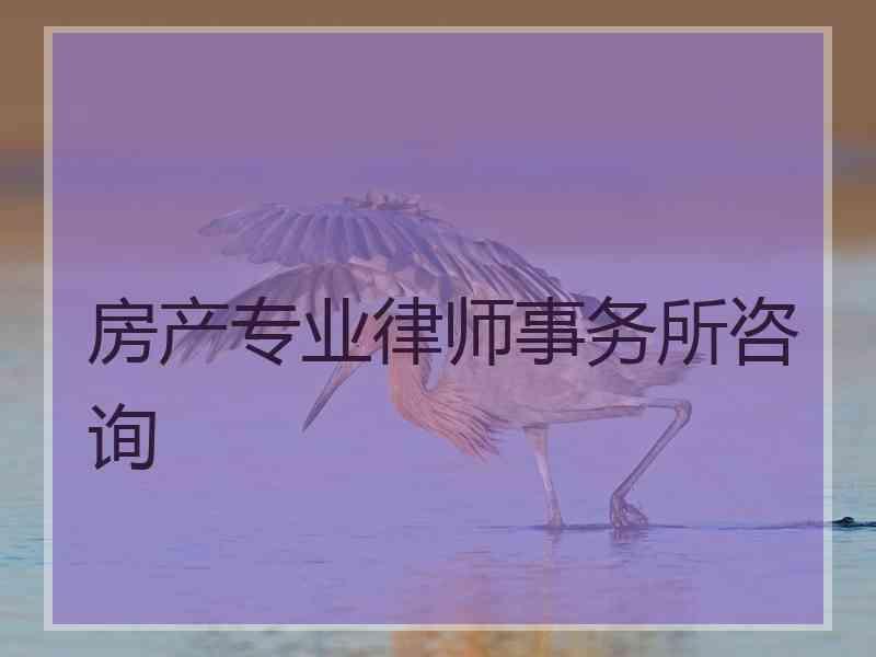 房产专业律师事务所咨询