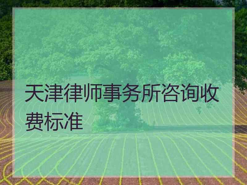 天津律师事务所咨询收费标准