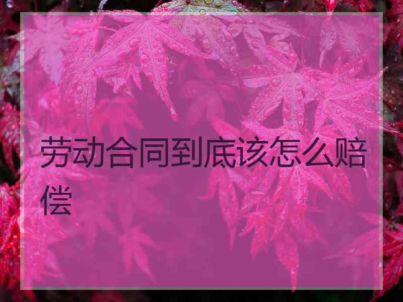 劳动合同到底该怎么赔偿