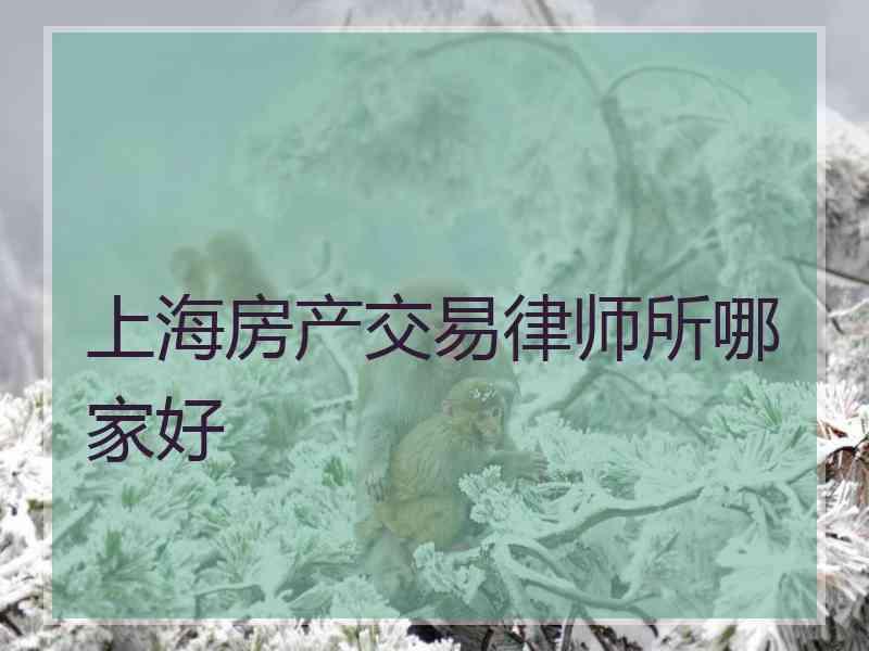 上海房产交易律师所哪家好