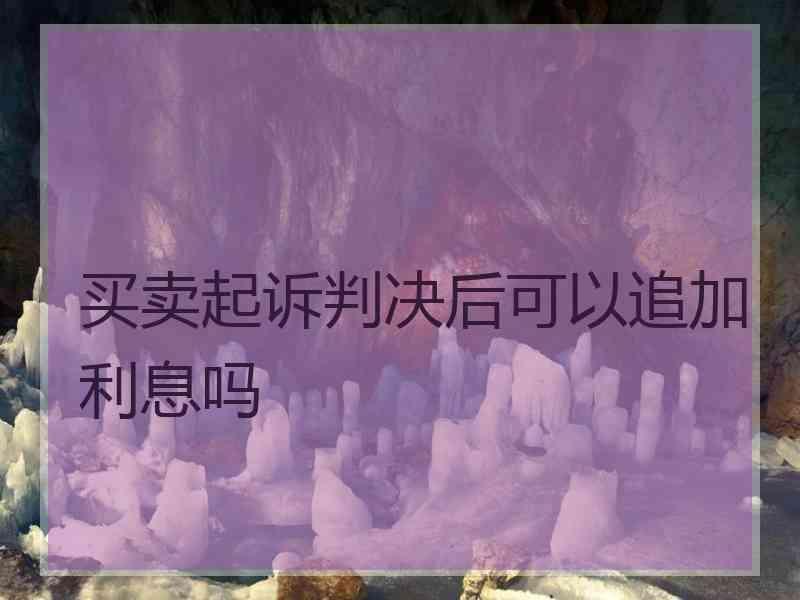 买卖起诉判决后可以追加利息吗