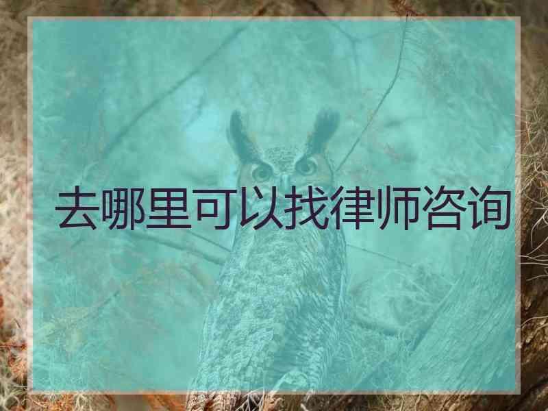 去哪里可以找律师咨询