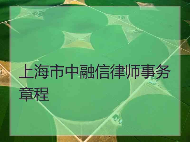 上海市中融信律师事务章程